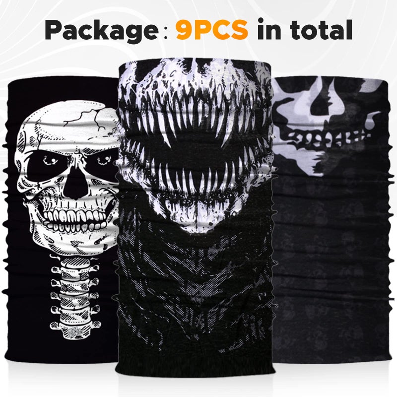 JOEYOUNG Headwear, Bandana Neck Gaiter Face Cover Mask Scarf Balaclava pack of 9 - Image 4